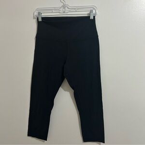 Lululemon Black Align High-Rise Cropped Leggings Nulu fabric, Size 8